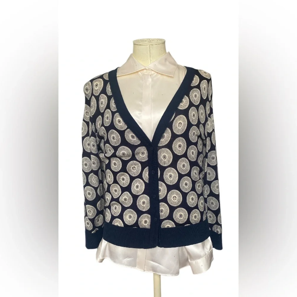 Tory Burch 100% Wool/Laine Lightweight Cardigan size XL in pristine condition